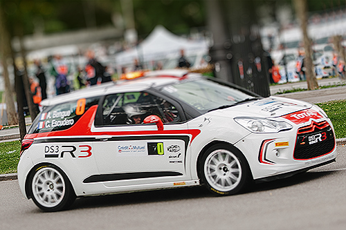 Citroen DS3 HD as th Zero Car driving on Super Special Stage 1 of the WRC France on October 3, 2013 in Strasbourg, France